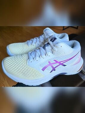 Sz 9 Women's ASICS NETBURNER BALLISTIC FF Mid Donna Scarpa Volleyball